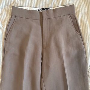 zara tailored pants with side slits
